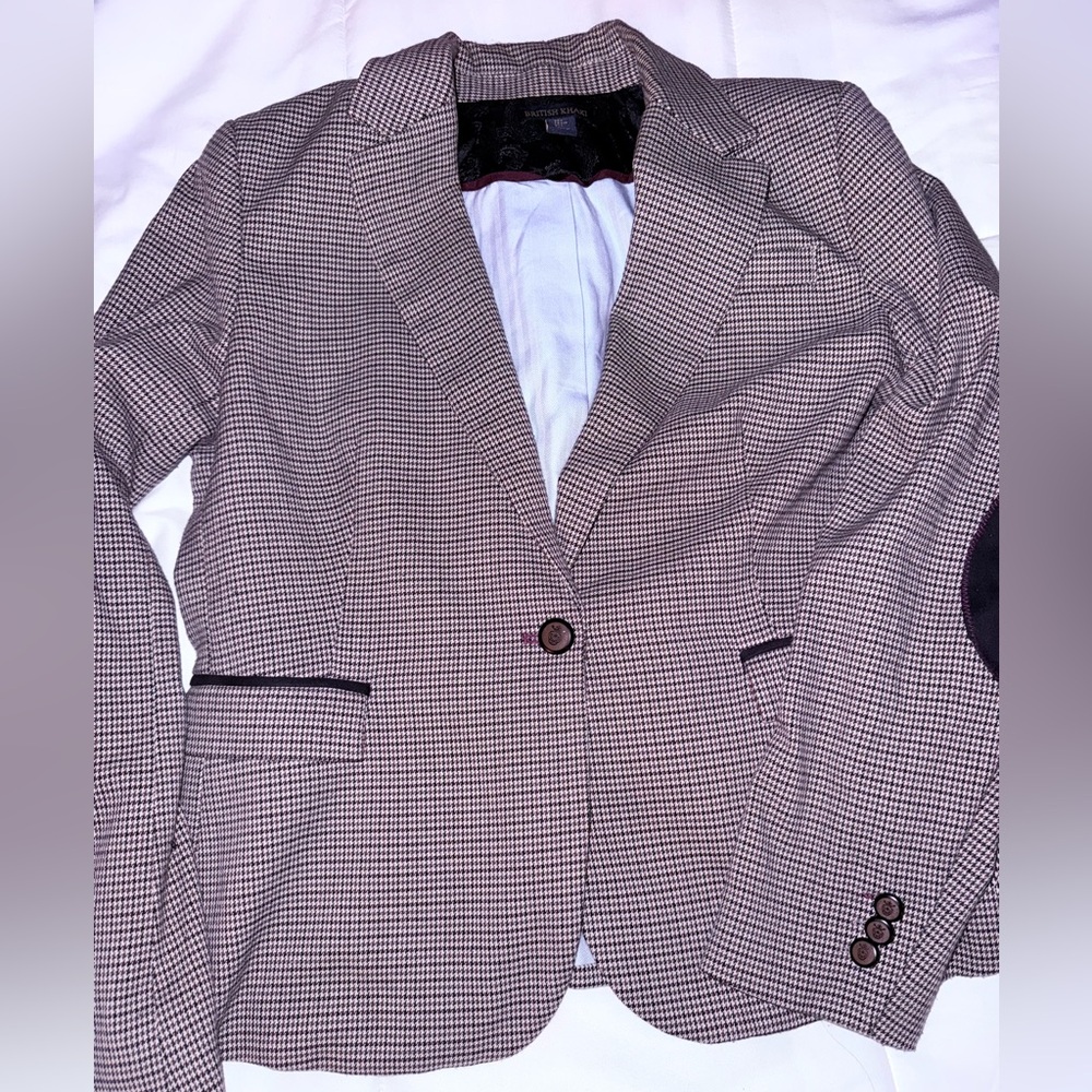 British Khaki Black and White Sport Coat Modern Fit